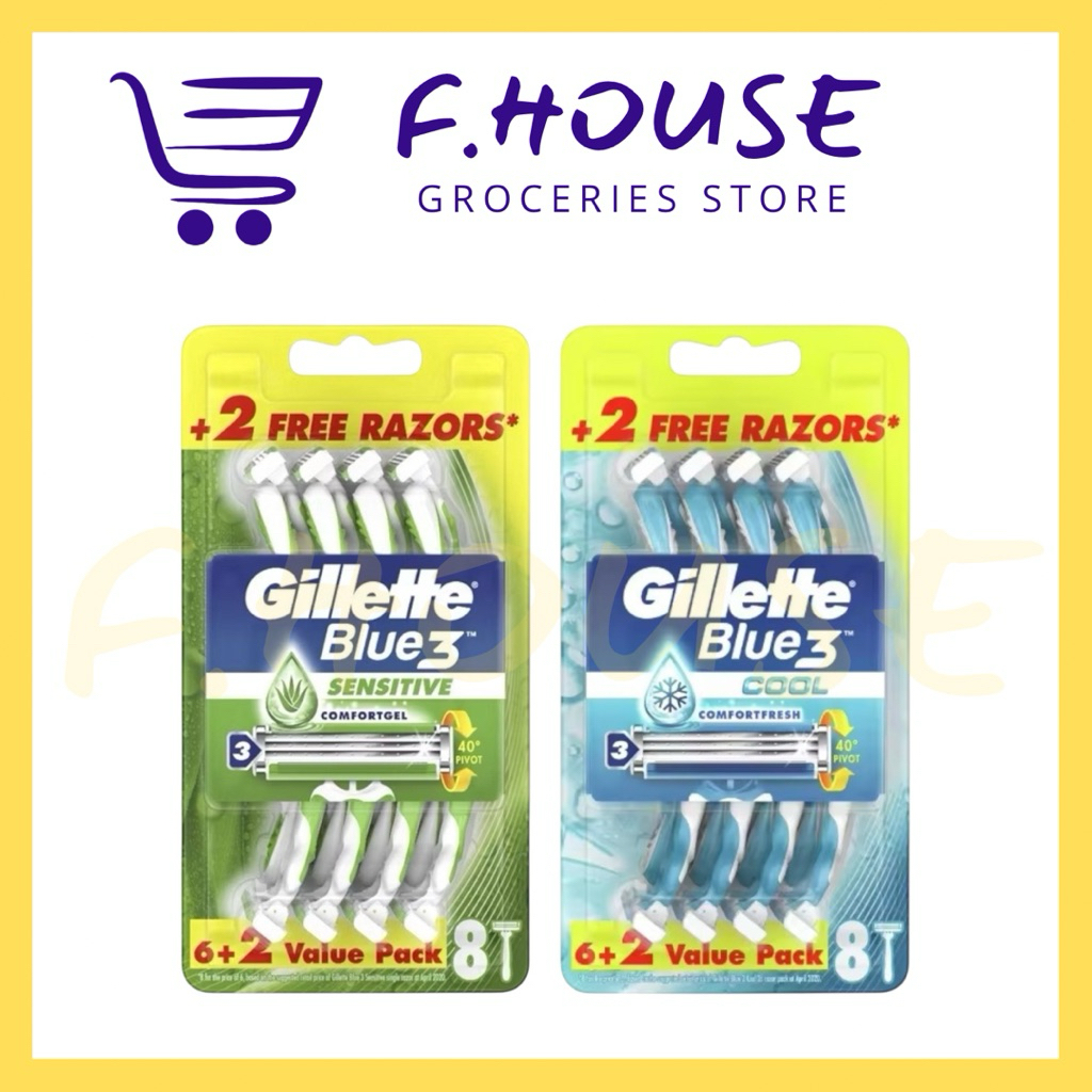 Gillette Blue3 Sensitive /Cool Disposable Razors (8’s) | Shopee Malaysia