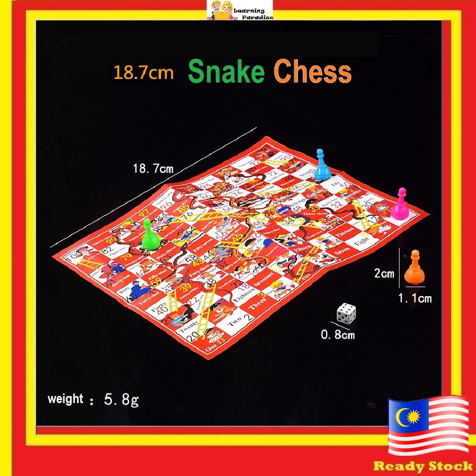 🇲🇾 18.5cm Paper Snake Chess Puzzle Snake Chess Game Desktop Checkers ...
