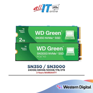 Western Digital WD Green SN350 / SN3000 SSD M.2 2280 NVMe PCIe Solid State Drives (500GB / 1TB / 2TB)