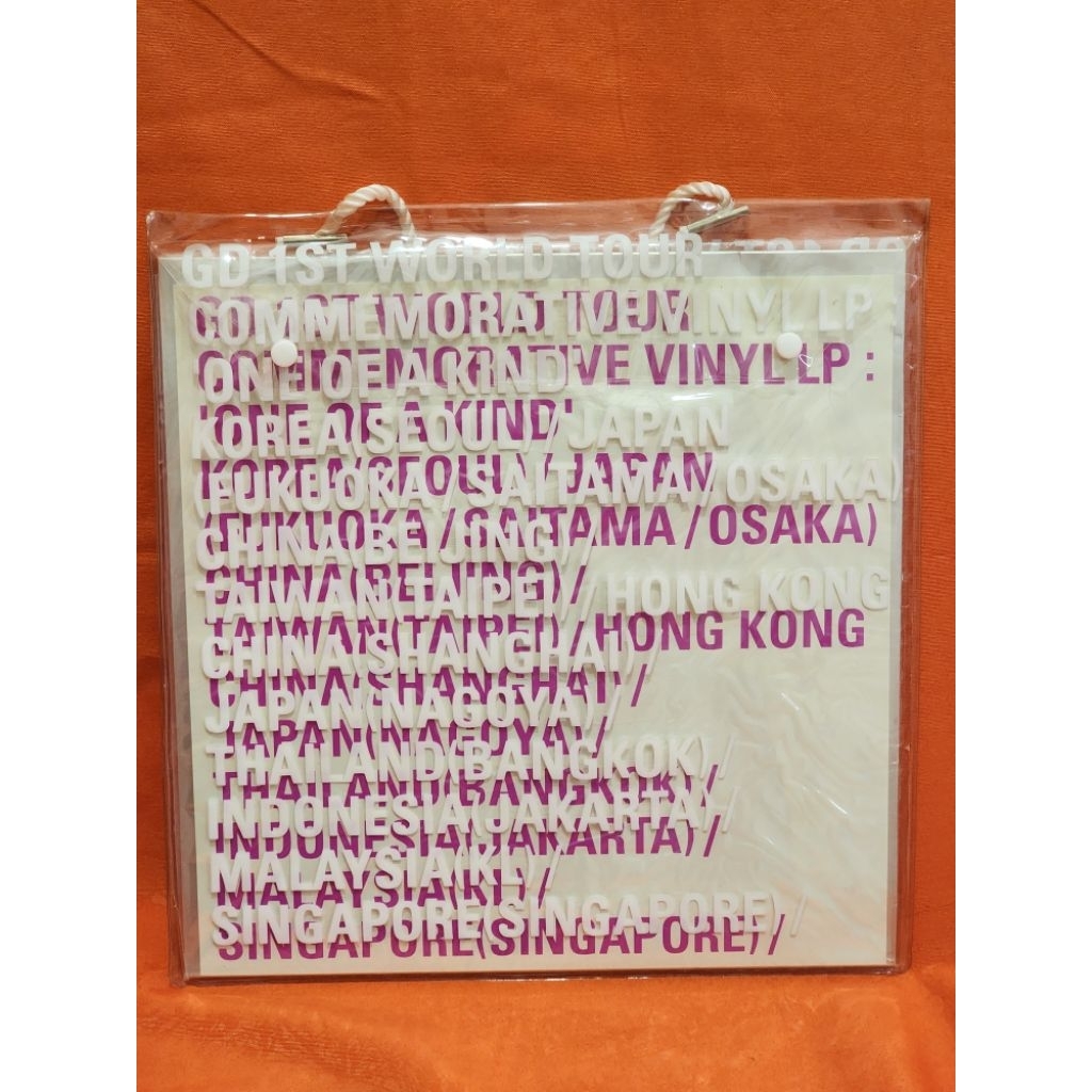 G-DRAGON 1ST WORLD TOUR COMMEMORATIVE VINYL LP ONE OF A KIND 权志