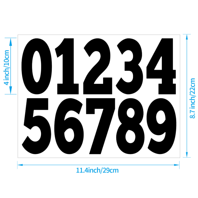 Jumbo 4-Inch Number Stickers Black P333 22*29cm | Shopee Malaysia