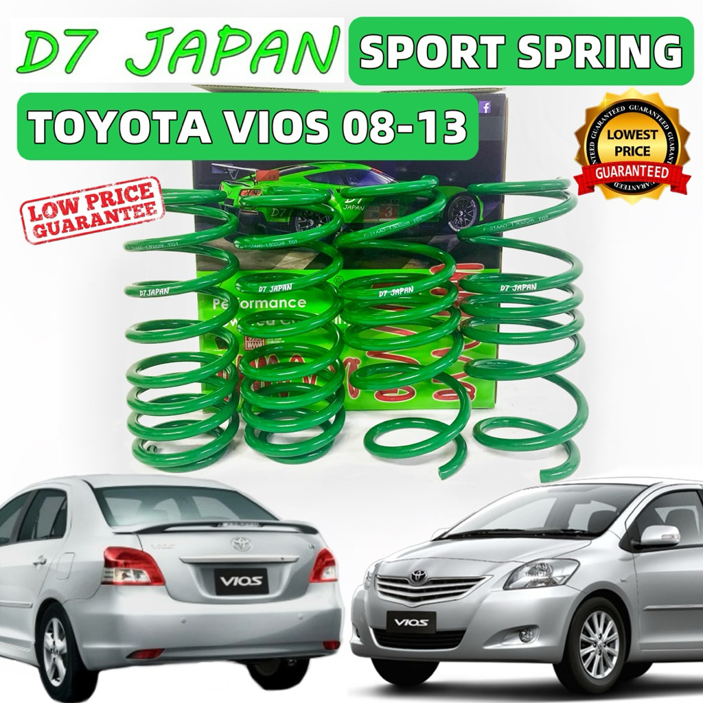 TOYOTA VIOS 2008-2013 LOWER SPORT SPRING (1 SET 4PCS) D7 JAPAN LOWERED ...