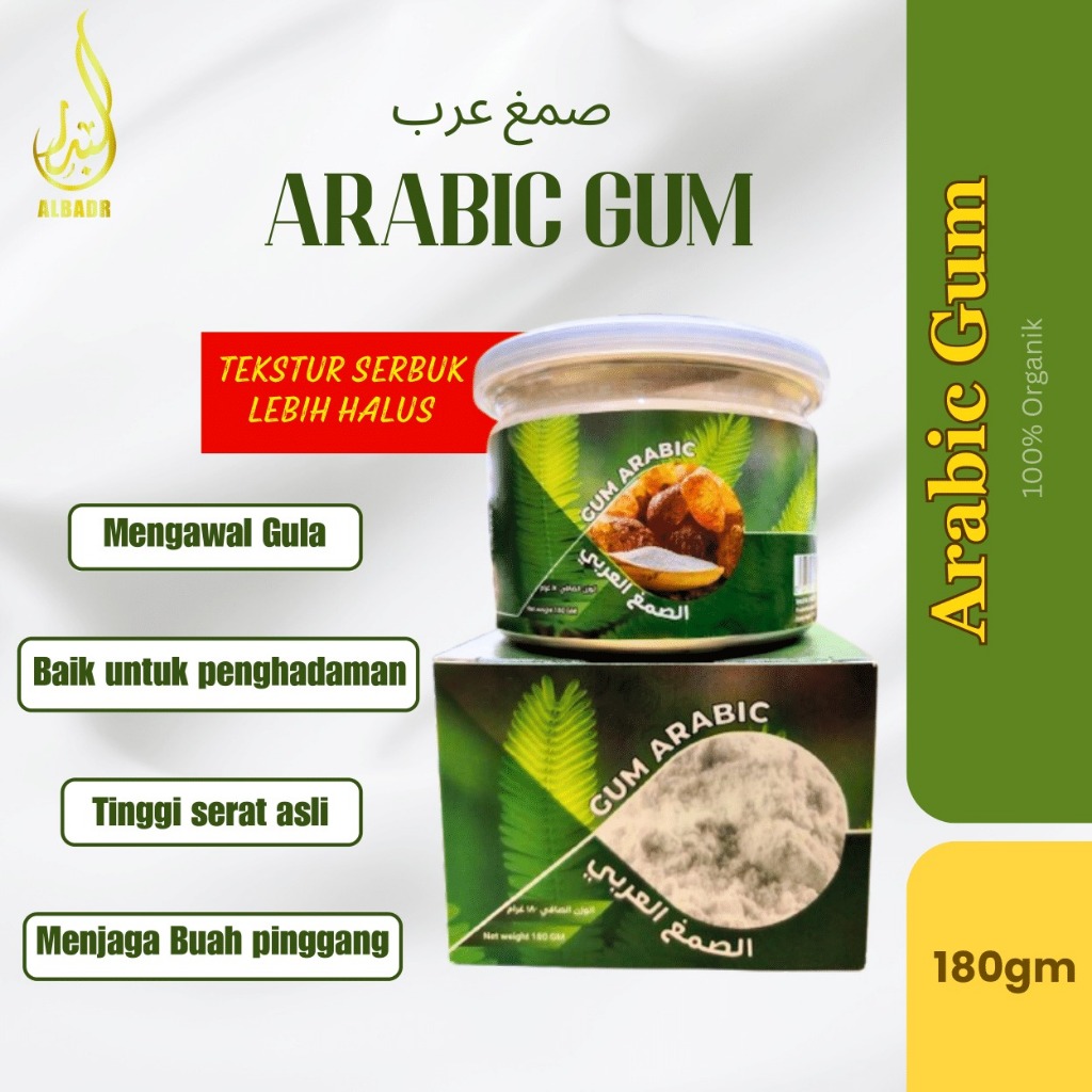 Original 100% - Arabic Gum Powder 180g lebih halus mudah larut dalam ...