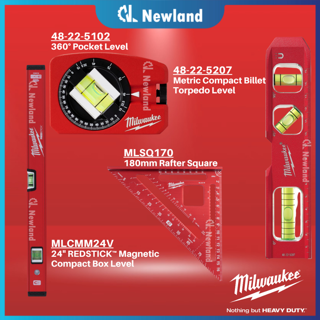 Milwaukee Water Level (Magnetic) Level Ruler, Layout Tool, 180mm Rafter ...