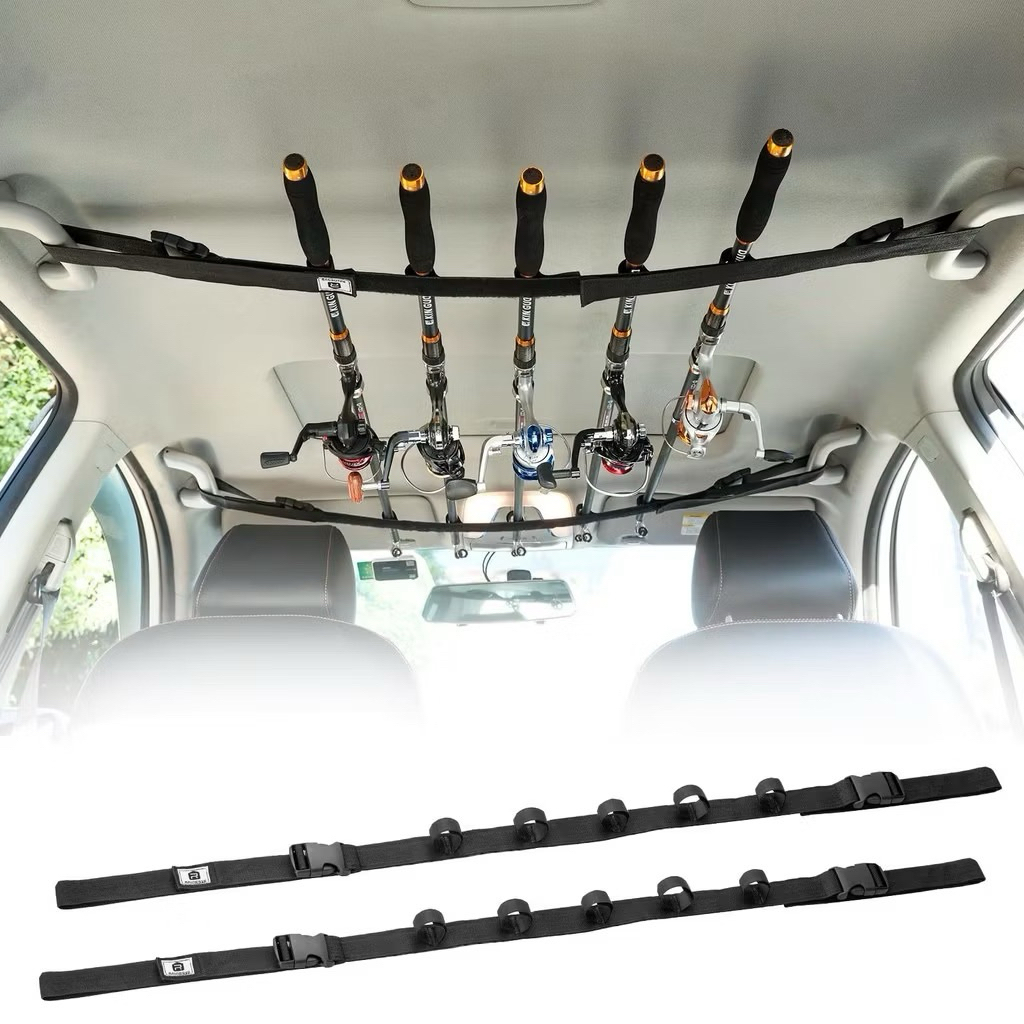 2 Pieces Fishing Car Rod Carrier Fishing Rod Strap 7 Rod Capacity Rod ...