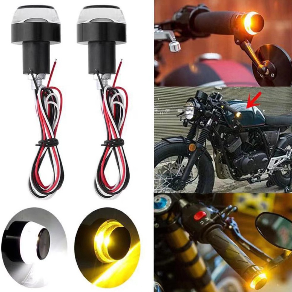 2Pcs Motorcycle Handlebar LED Turn Signal Light Lampu Lamp Berkelip ...
