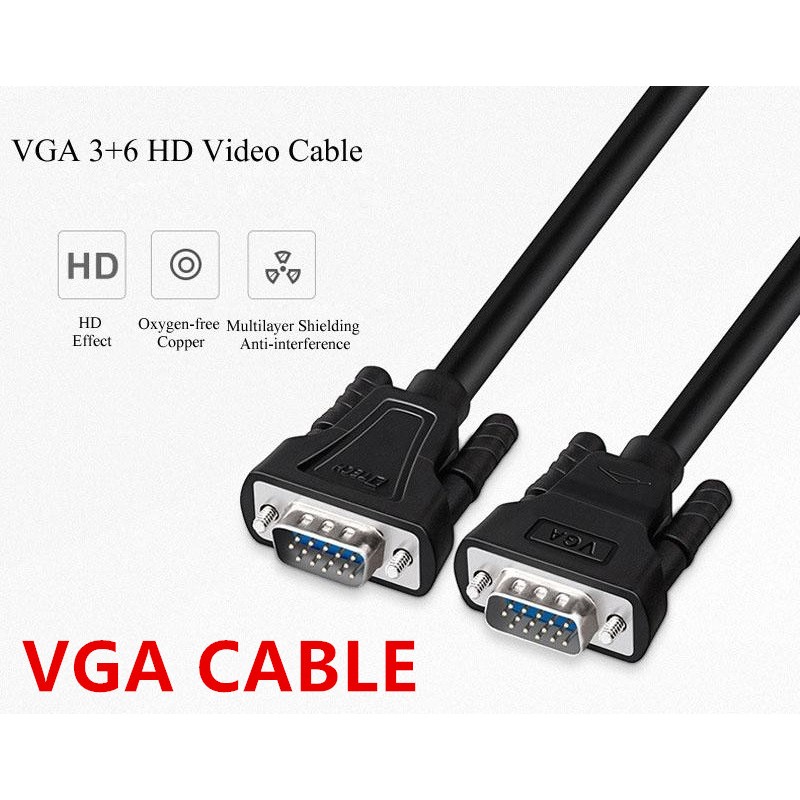 Dtech heavy duty high resolution VGA 3+6 Cable Male to Male HD 1080P ...