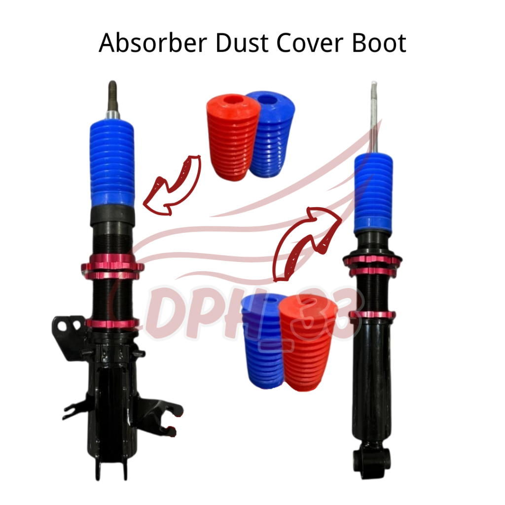 [1 PCS] Absorber Dust Cover Boot Red & Blue Universal Adjustable for ...