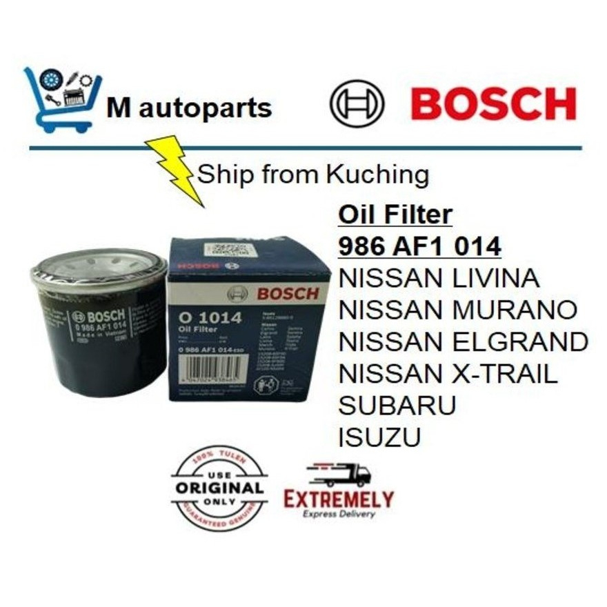 [EM]BOSCH OIL FILTER - Nissan Oil Filter (0986AF1014) Oil Filter Nissan ...
