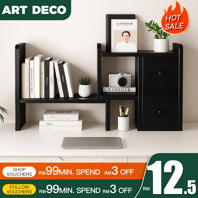 Adjustable Desktop Rack Black Book Rack Desk Organizer Expandable shelf ...