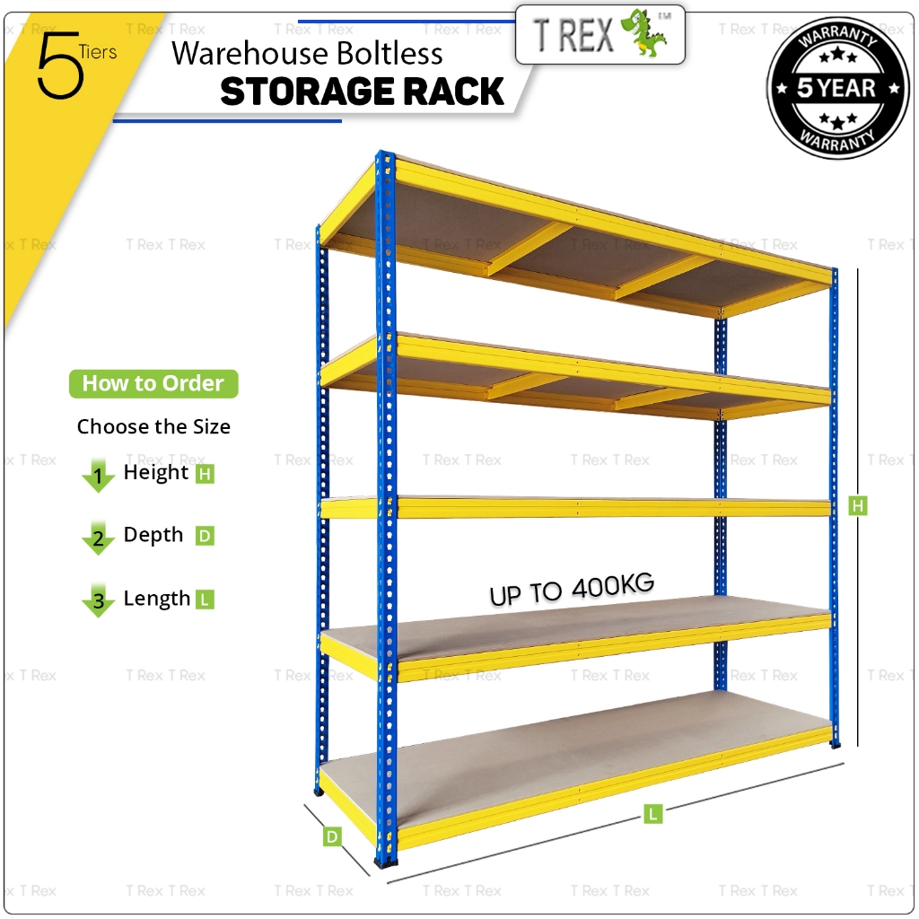 T Rex Warehouse Storage Rack Rak Besi 5T Heavy Duty | Rak Simpanan Stor ...