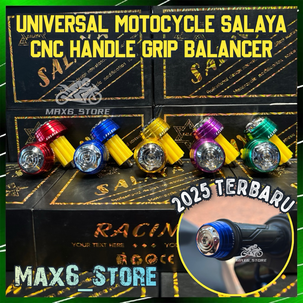 SALAYA BALANCER HANDLE BAR END GRIP CNC ALLOY UNIVERSAL MOTORCYCLE ...