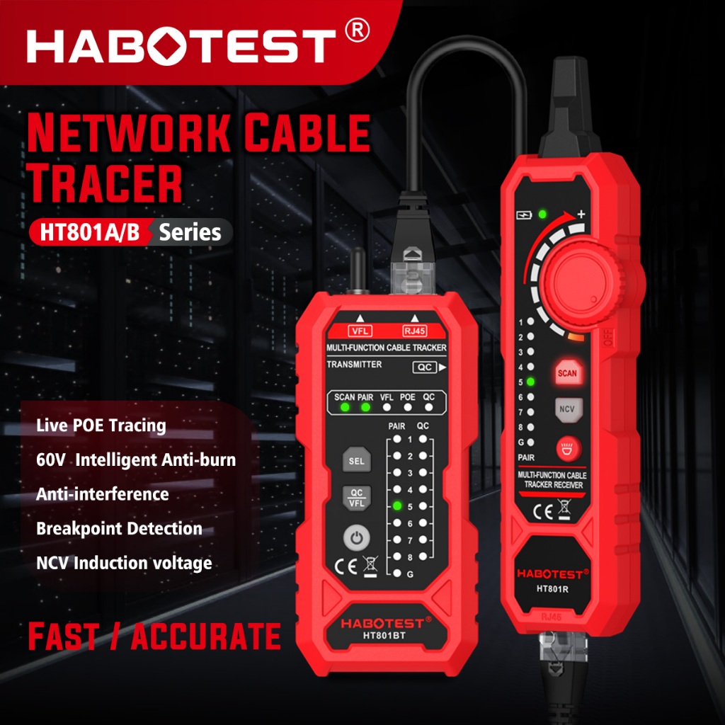 Network Cable Strength Kit, Wire Tracer Audio Adjustable Induction Amplifier Tone Generator, High Sensitivity Accuracy, Audible Visual Indication, for Cable Wire Repair