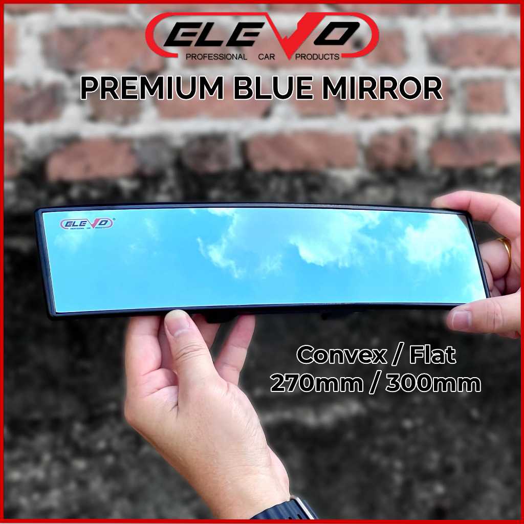 ELEVO Blue Mirror Rear View Wide Angle Mirror 270mm / 300mm Flat Convex ...