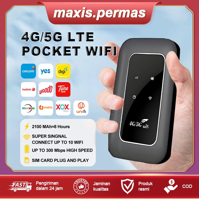 Router WiFi 4G LTE Pocket Hotspot Mudah Alih Rumah Kereta Guna Kad SIM ...