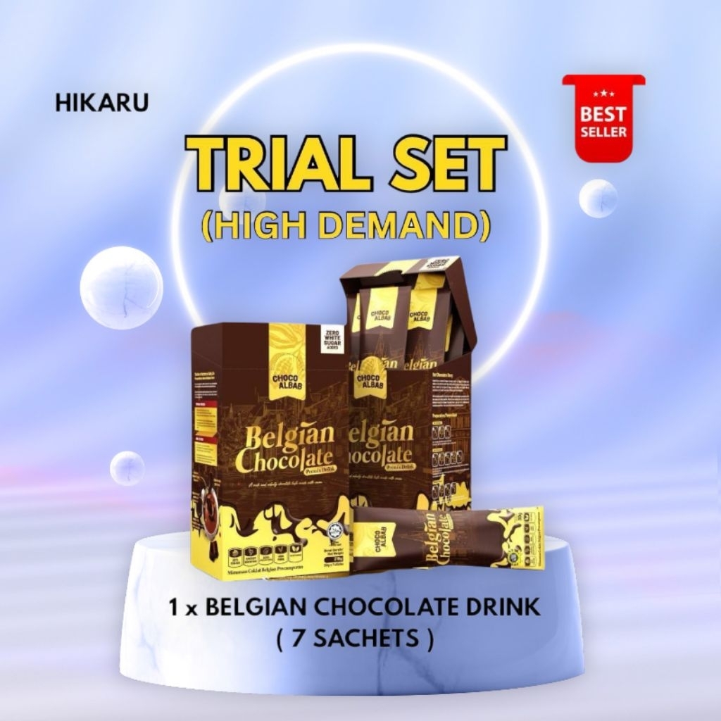 Air Belgian Chocolate Choco Albab Tanpa Gula Putih (7 sachets) | Shopee ...