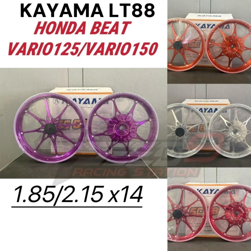 KAYAMA LT88 SPORT RIM 14 HONDA BEAT VARIO125 VARIO150 1.85 / 2.15 x 14 ...