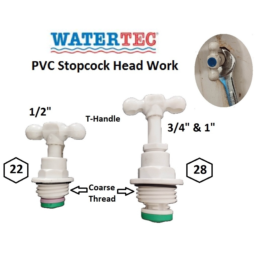 WATERTEC PVC Stopcock Head Work Spare Part Head Catridge 1/2