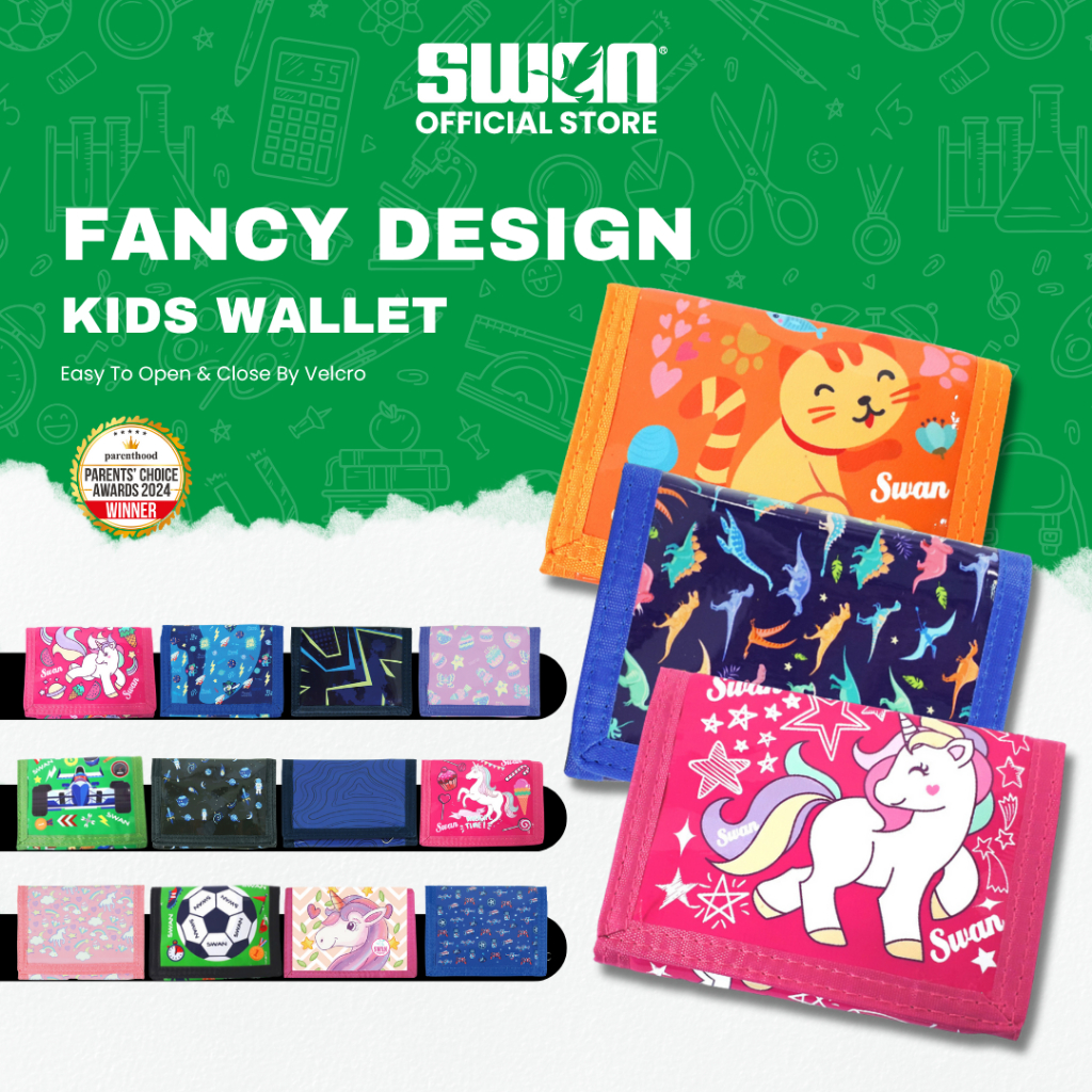 Swan Kids Wallet/ Fancy Wallet/ Zip wallet Children/ Boys/ Girls ...
