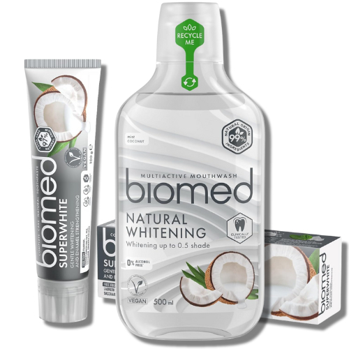 Biomed Superwhite 97% Natural Whitening Toothpaste Mouthwash | Enamel ...