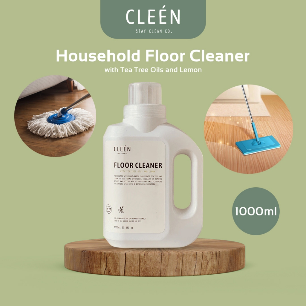 Cleen Household Floor Cleaner (1000ml) Tea Tree and Lemon kill germs ...