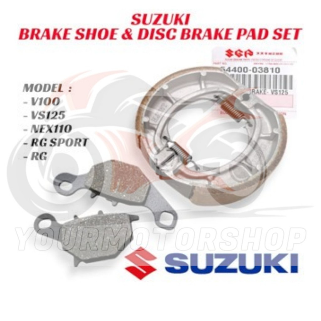 Suzuki RG SPORT RGS V100 VS125 NEX110 Disc Brake Pad + Brake Shoe Set ...