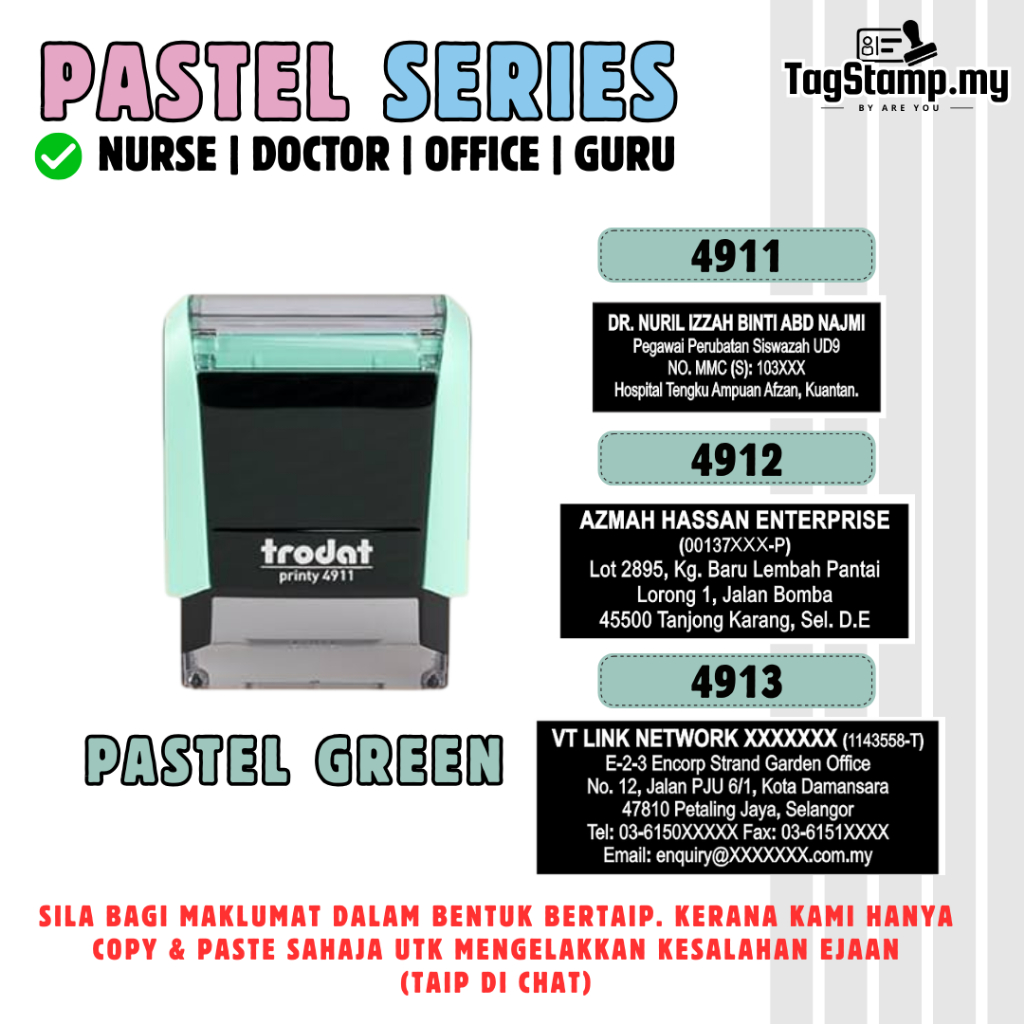 TRODAT SELF INK STAMP / RUBBER STAMP / COP NAMA / COP JAWATAN ...