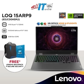 Lenovo LOQ 15ARP9 15.6" FHD 144Hz Gaming Laptop (AMD Ryzen™ 5 7235HS | 12GB | 512GB SSD | GeForce RTX™ 3050 | W11 | H&S)