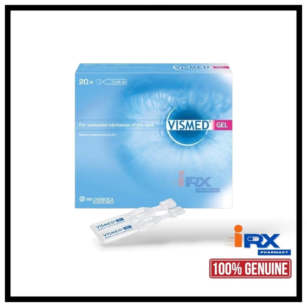 Vismed 0.3% Gel 0.45ml x 20's / Vismed 0.18% Lubricant Eye Drops 0.3ml ...