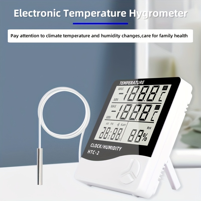 LCD Electronic Digital Temperature Humidity Meter Indoor Outdoor ...
