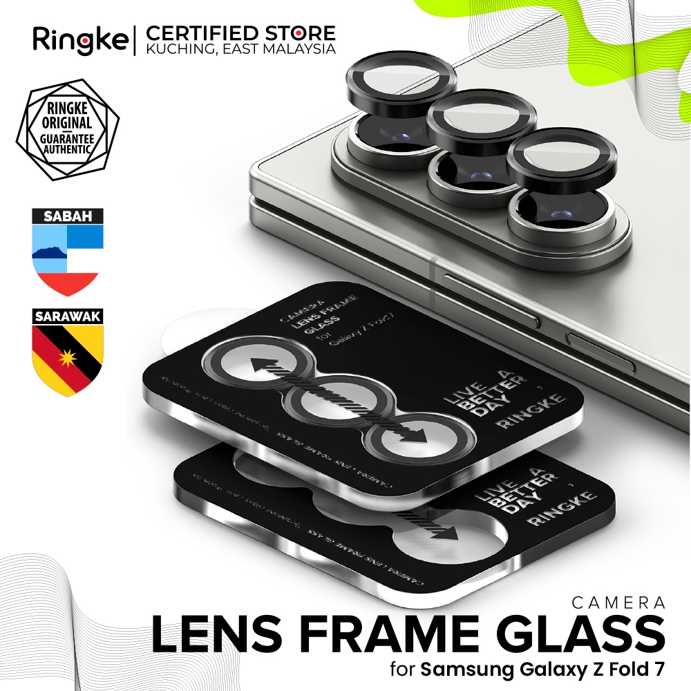 RINGKE® CAMERA LENS FRAME GLASS (2-Pack) Samsung Galaxy Z Fold 7 0.33mm ...