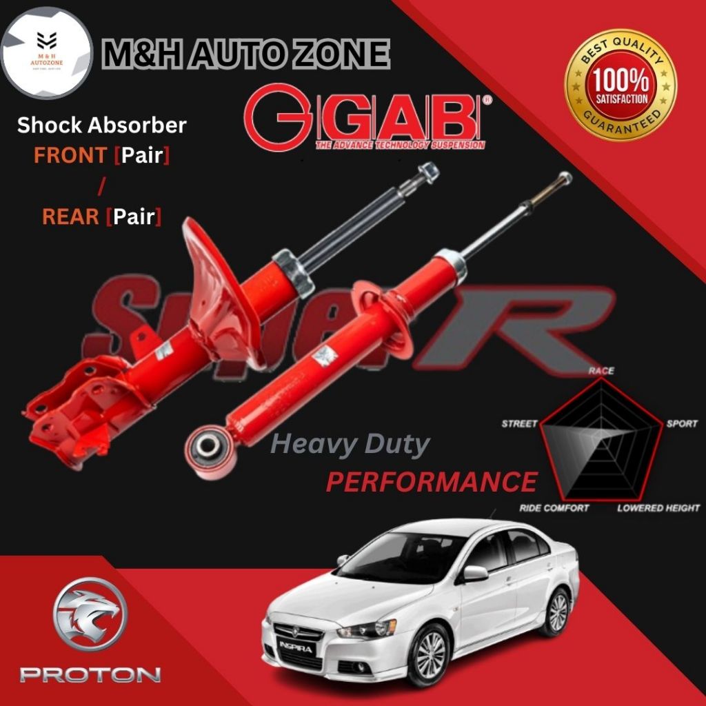 GAB Super R Front / Rear Shock Absorber (GAS) Proton Inspira 1.8 / 2.0 ...