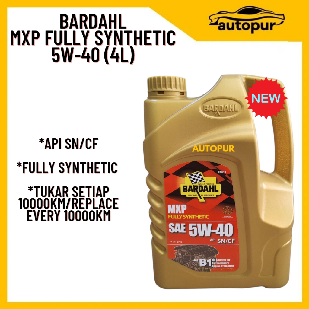 BARDAHL MXP 5W40 4L Fully Synthetic Engine Oil | Shopee Malaysia