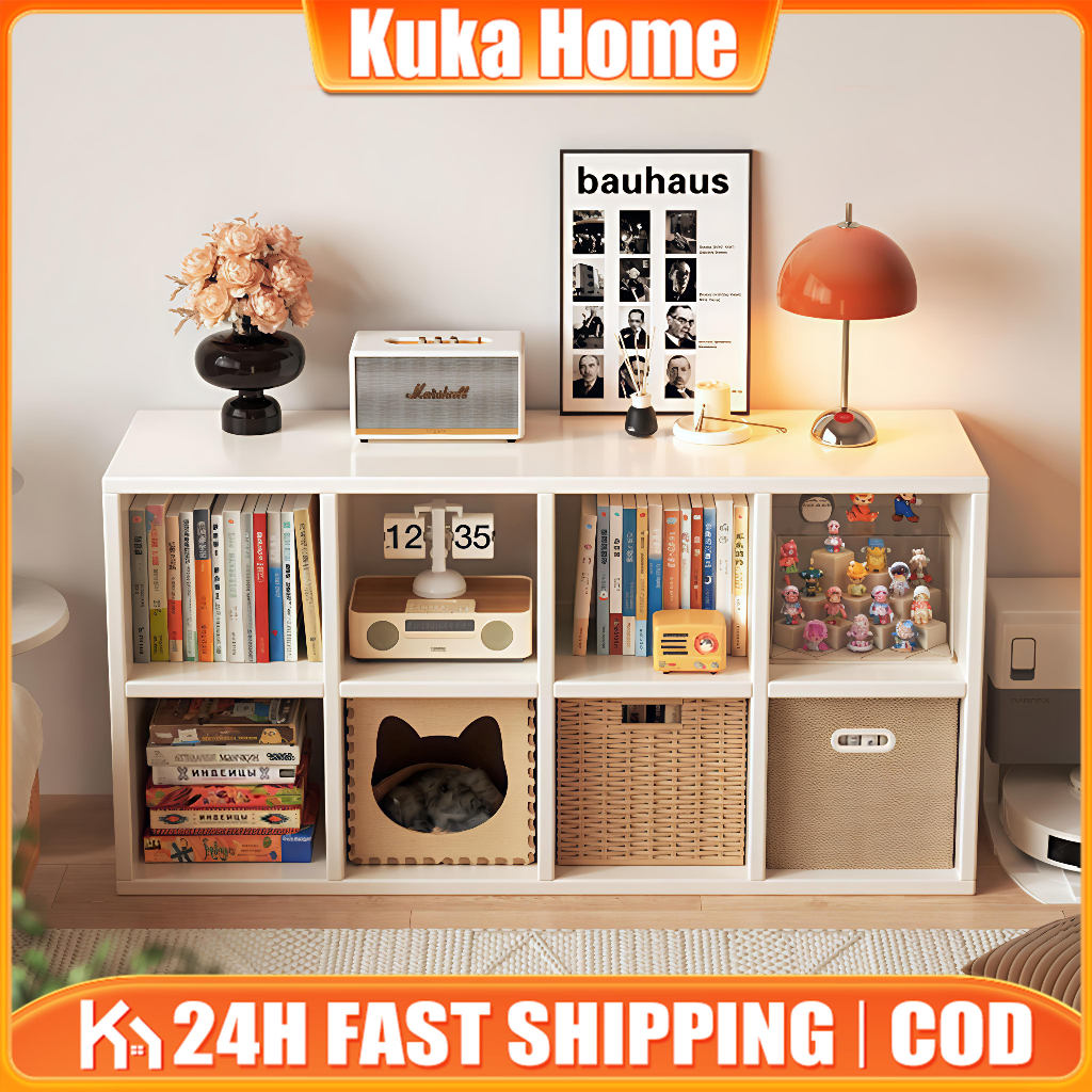 🌸rak buku Wooden Bookshelf Multi Grid Display Rack School DIY Storage ...