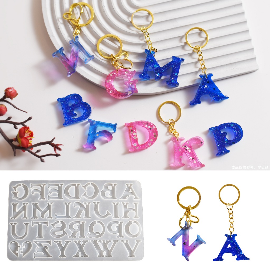 (With Hole in option) Alphabet Letter & Numbering Silicone Mold A to Z ...