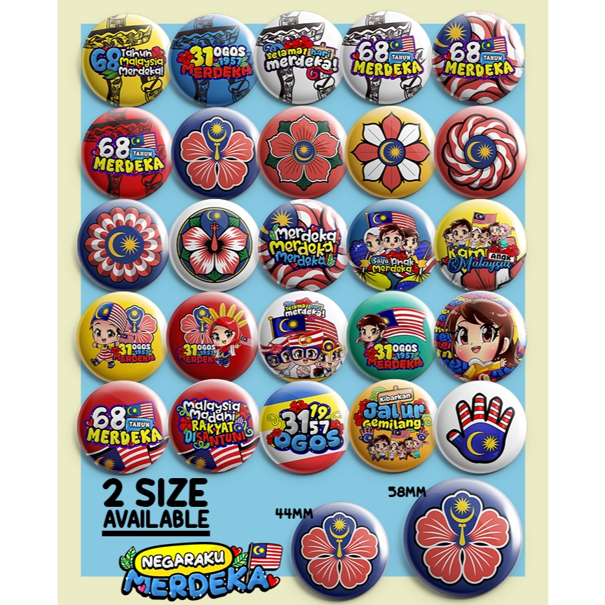 2025 Button Badges Doodle Merdeka Malaysia Madani Rakyat Disantuni ...