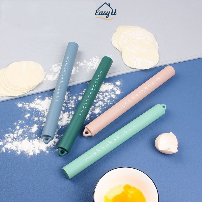 26CM Silicone Rolling Pin With Scale | Non-Stick Kneading Pin Dumpling ...