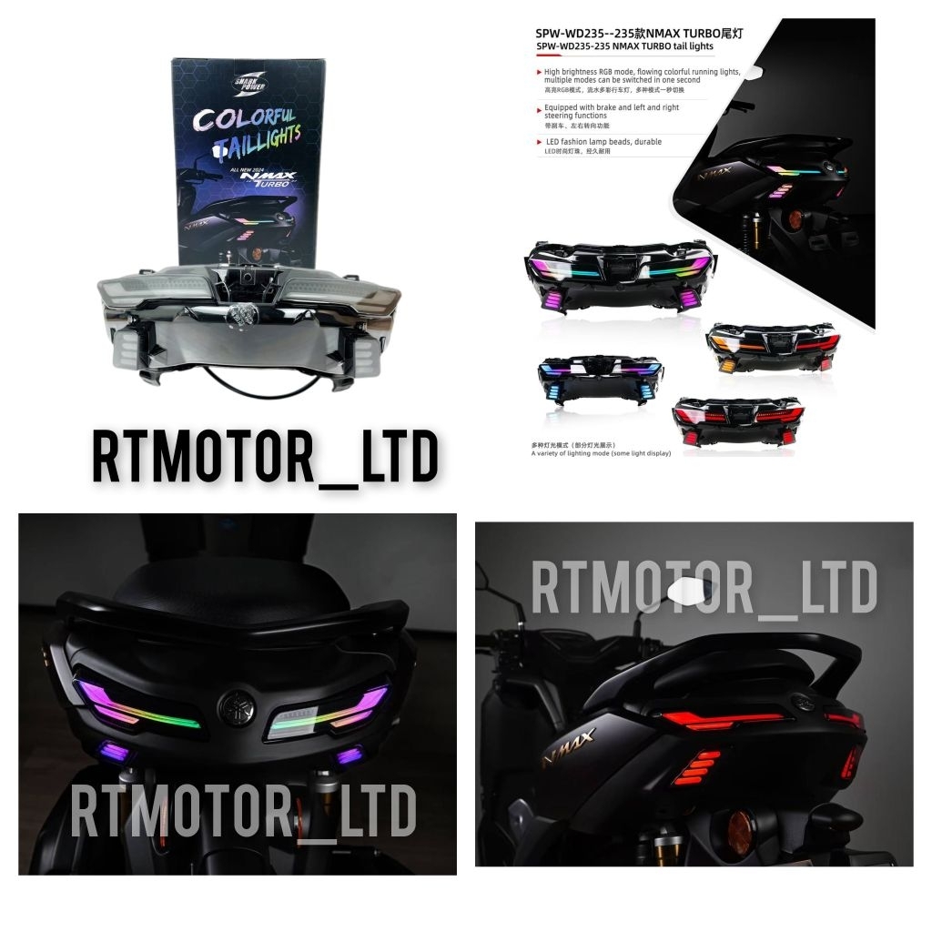 YAMAHA NMAX V3 TURBO 2025 TAIL LAMP LED RGB PHONE APP BLUETOOTH CONTROL ...