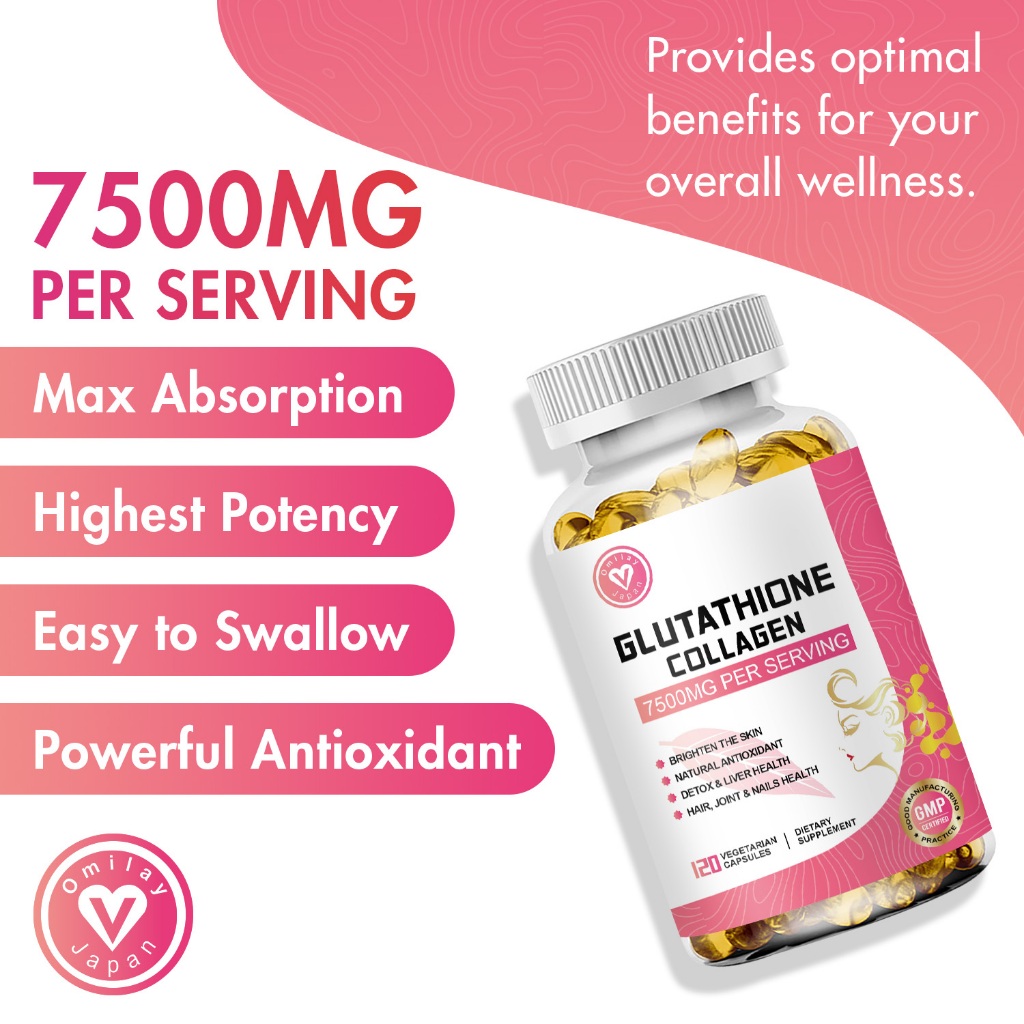 Omilay Glutathione Collagen Capsules Anti-aging Skin Whitening Support Hair  and Nails Health | Shopee Malaysia