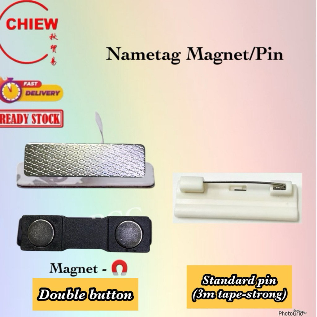 ready stock Magnet Nametag Pin Nametag namatag 磁铁Magnet Nametag ...