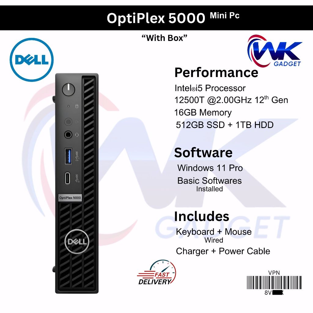Dell OptiPlex 5000 - I5-12th Gen | 16GB RAM - 512GB SSD + 1TB HDD ...