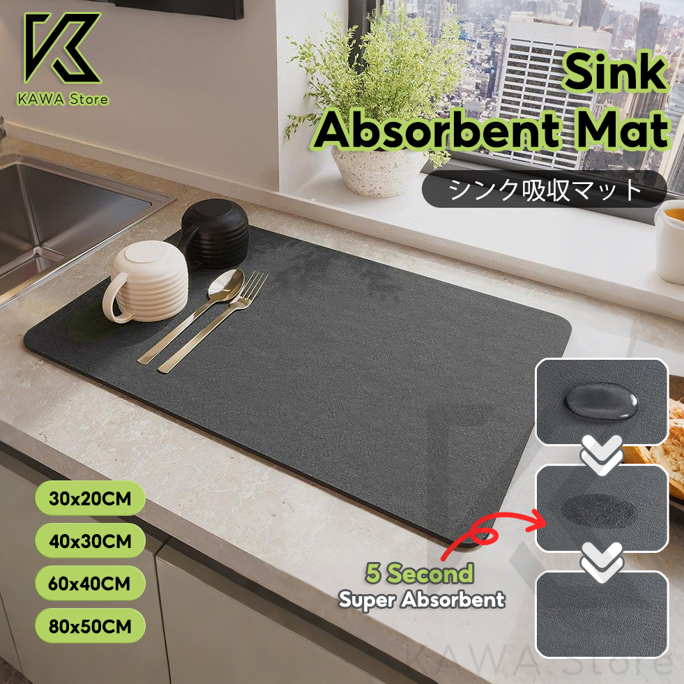Premium Quality Sink Absorbent Mat Table Mat Drain Pad Sink Mat Kitchen ...