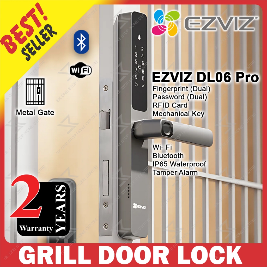 (Metal Gate) EZVIZ DL06 Pro Dual Fingerprint Smart Lock (Fingerprint ...