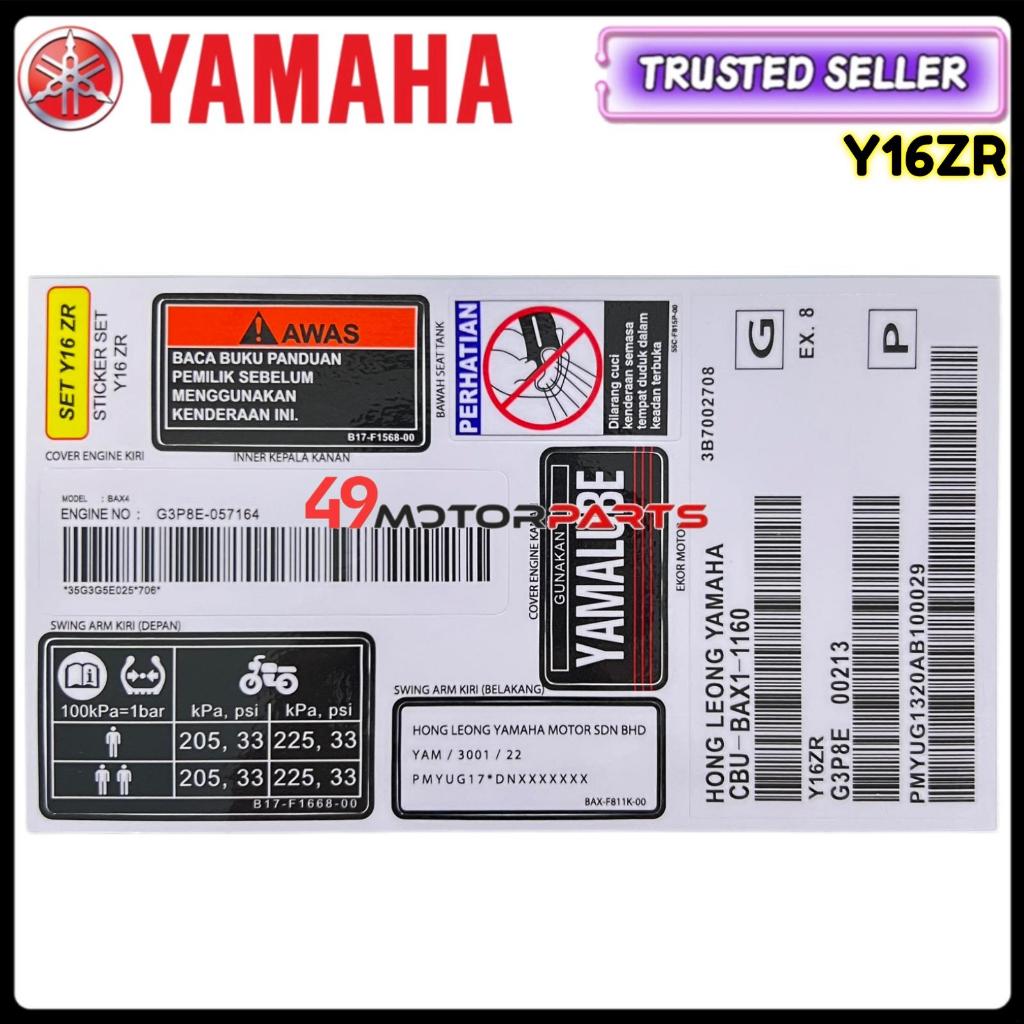 Y16ZR Y16 V1 V2 STICKER BARCODE SET STICKER HLY | Shopee Malaysia
