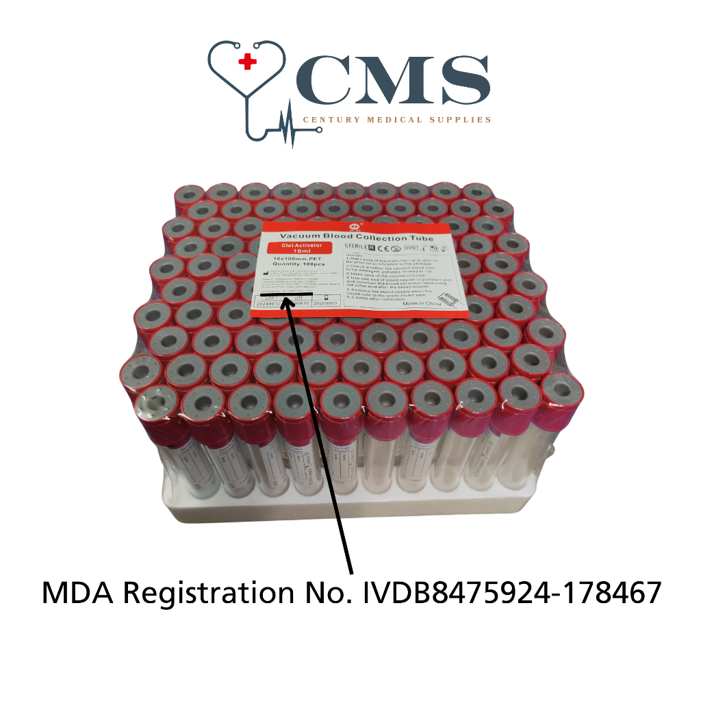 MDA Approved Serum Clot Activator/No Additive Vacuum Blood Collection ...