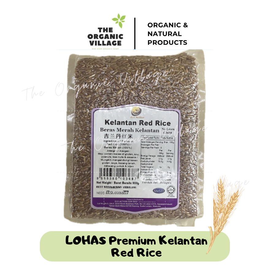 Lohas Premium Kelantan Red Rice 900g 顶级吉兰丹红米 Beras Merah Kelantan ...