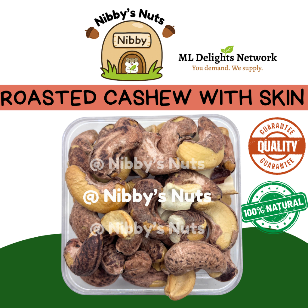 Nibby's Nuts | CRUNCHY Roasted Cashew (With Skin) | Kacang Gandu ...