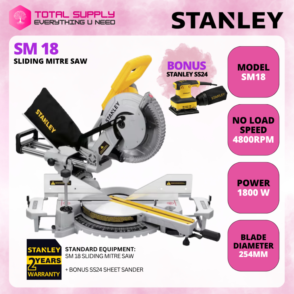SM18 STANLEY 254mm Sliding Mitre Saw 10