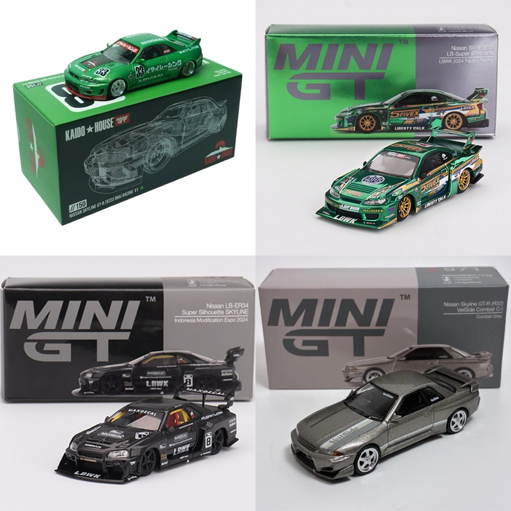 Mini gt Kaido house Nissan skyline gtr r33 imai racing v1 silvia S15 LB ...