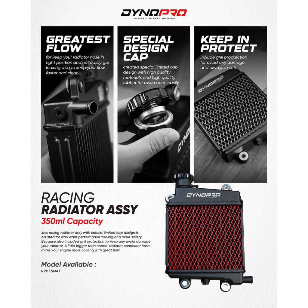 NVX NMAX V1 V2 V3 DYNOPRO RADIATOR RACING DOUBLE LAYER 350ML YAMAHA ...